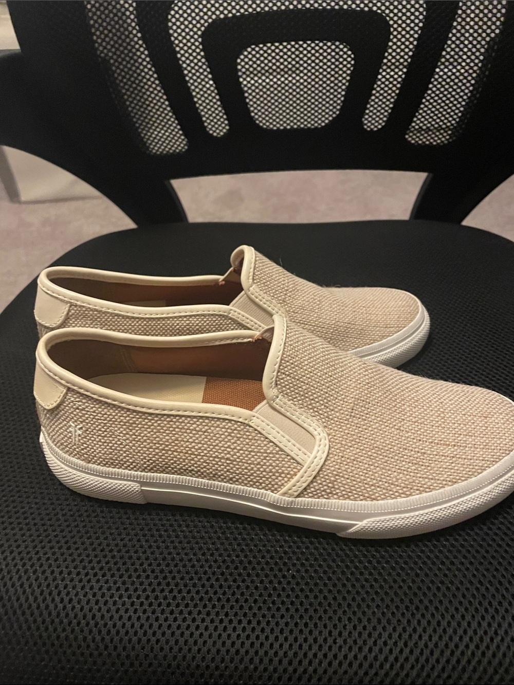 Women’s FRYE Gia Slip-On Canvas Sneakers in Beige